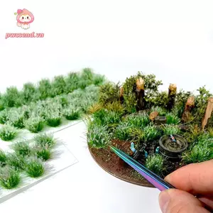 PWSEND Cỏ Nhân Tạo Túp, Phụ Kiện Ống Lót Cỏ Thu Nhỏ Nhiều Màu, Bàn Cát Sáng Tạo Bố Trí Cảnh Tự Dính Mô Phỏng Phong Cảnh
