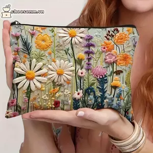 Cheenm Boho Vintage Hai Mặt In Hình Túi Đựng Mỹ Phẩm Du Lịch Vệ Sinh Túi Dành Cho Nữ Dung Tích Lớn Túi Trang Điểm Túi Bảo Quản Quà Tặng VN
