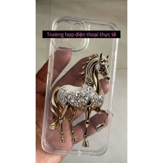 Ốp điện thoại trong suốt họa tiết in phẳng Diamond Horse Hot-bán chạy Thích hợp cho iPhone 17promax / 15promax / 14 / 13pro / 16pro / 12pro / 11 / xr / 14plus Vỏ chống sốc