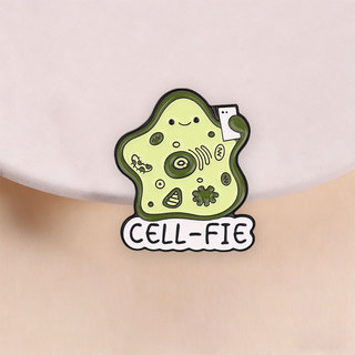 Cell Fie Men Thổ Cẩm Sinh Học Dễ Thương Pun Kim Loại Huy Hiệu Xanh Lá Cây Hình Tế Bào Ba Lô Phụ Kiện Quà Tặng Cho Nhà Sinh Học