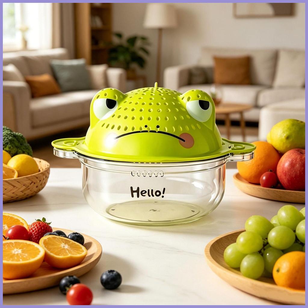 Rây Lọc Rau Có Tay Cầm Giỏ Berry Hai Lớp Rây Lọc Hình Ếch Cho Nhà Bếp Cho Berry Pasta mueadsyvn
