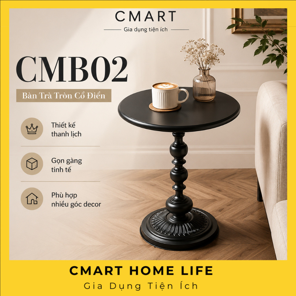 𝐂𝐌𝐀𝐑𝐓.𝐆𝐢𝐚 𝐝𝐮̣𝐧𝐠 Bàn Trà Nhỏ Bàn Góc Tối Giản Hiện Đại, Bàn Đầu Giường, Bàn Tròn Nhỏ Ban Công CMB02