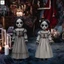 Cặp song sinh đáng sợ Halloween Yard Dấu hiệu cọc Đồ dùng dự tiệc Trick-or-Treeing ngoài trời cho hiên nhà sân vườn ngoài trời