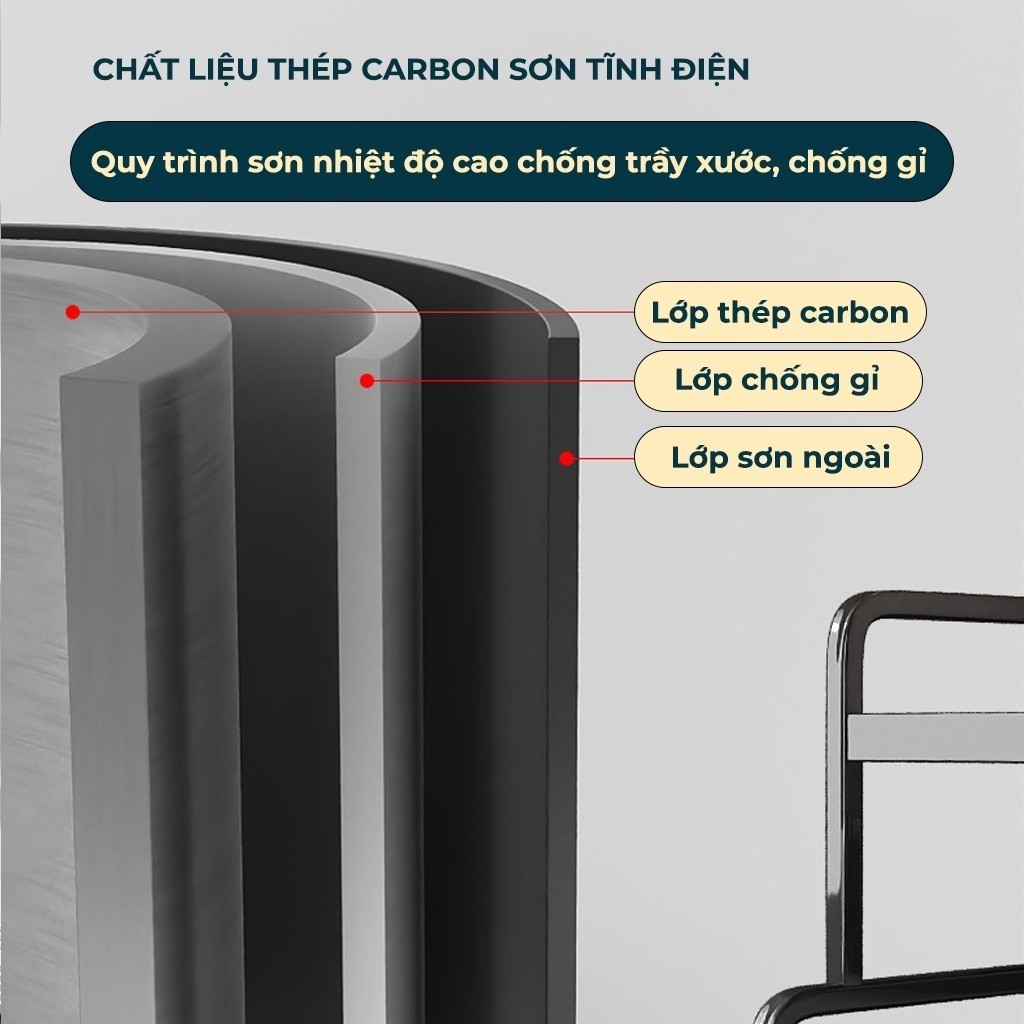 Kệ Gia Vị Đa Năng 2/3 Tầng, Kệ Nhà Bếp Để Gia Vị Chai Lọ, Bát Đũa Dao Thớt, Khung Dày Chắc