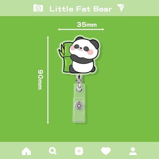 Móc - Kẹp bảng tên HSSV, nhân viên có thể kéo dãn - yoyo nhựa acrylic họa tiết Panda M18