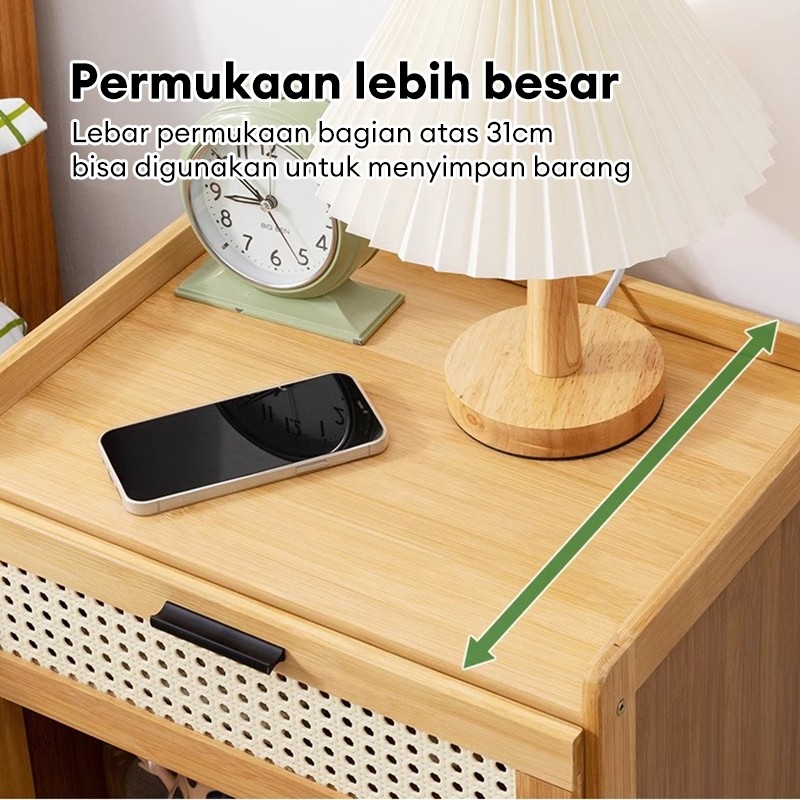 Tủ Đầu Giường Bằng Tre Thiết Kế Đơn Giản Hiện Đại Nội Thất Phòng Ngủ Cao Cấp