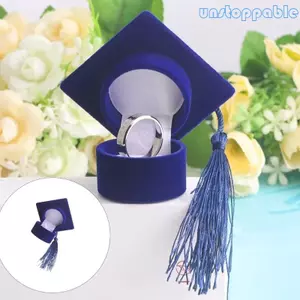 Creative Graduation Cap Rings Holder Jewelry Box Small Storage Case for Daily