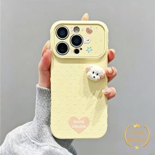 Tương thích cho iPhone 16 11 15 13 17 14 12 Pro Max XR X XS Max Air 7 8 Plus SE Full Màn Hình Màu Chấm Bi 3D Plus Dog Case