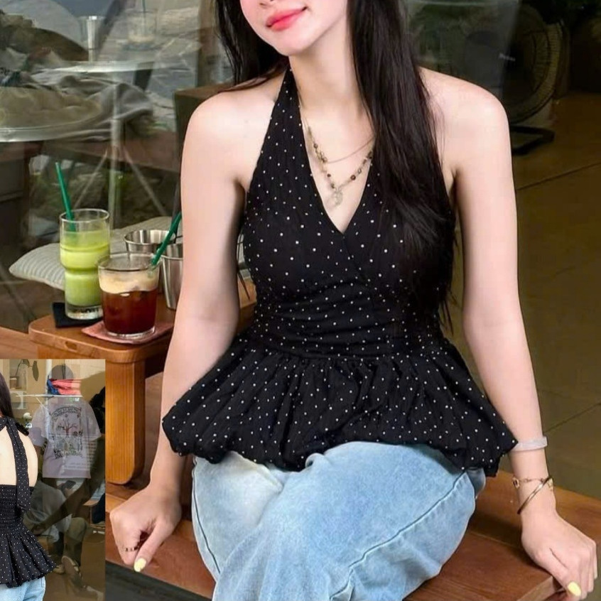 Áo Yếm Chấm Bi Hở Lưng Dáng Bí Siêu Hot DOTTIE TOP Siêu Xinh Kenco clothing M362