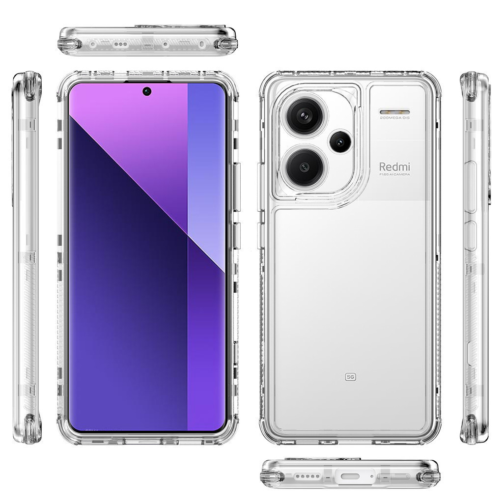Ốp Điện Thoại Trong Suốt Acrylic 3 TRONG 1 Cho Redmi Note 14 13 12 11 10 Pro Plus A5 A4 A3 A2 A1 4G 5G 15 15C 13C 12C 10C 4G 5G Bốn Góc Chống Sốc