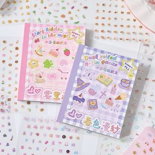 Nhãn dán nhật ký THFENG, Sách dán móng tay Mini hoạt hình, Nhãn dán cốc mềm tự dính dập nổi dễ thương Trẻ em