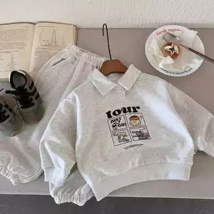 ​Bộ đồ áo thun trẻ em Bộ đồ hai mảnh Cotton mùa thu cỡ 80-150​ QBSW