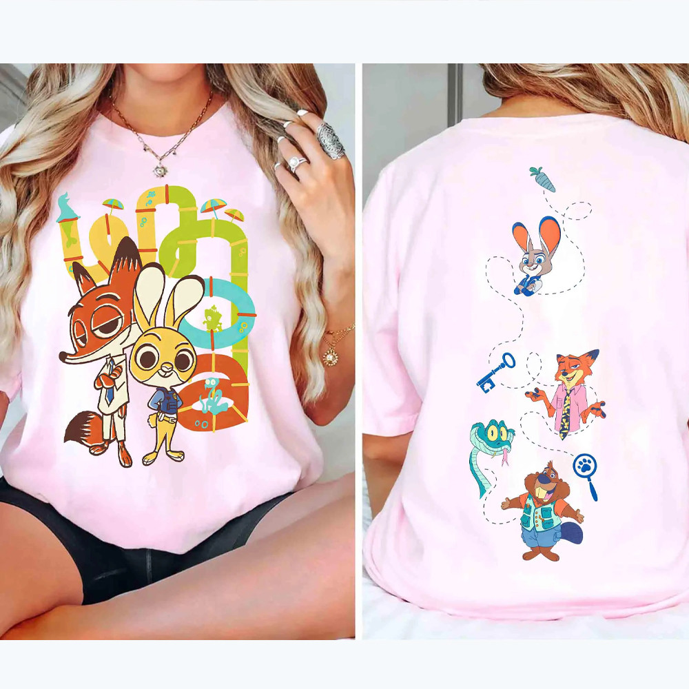 Áo thun mềm Zootopia 2 với hình tượng Judy Hopps và Nick Wilde