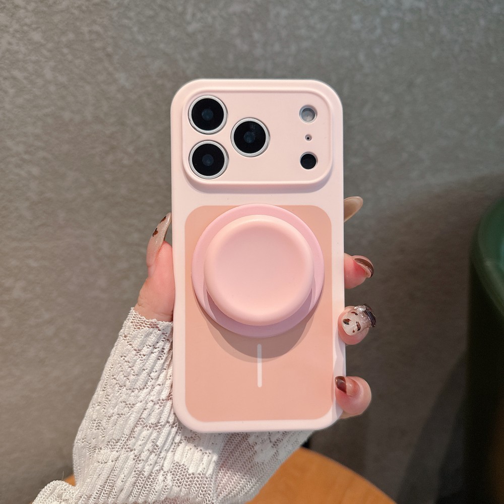 Từ Tính Có Thể Tháo Rời Chân Đế Lỗ Chính Xác Ốp Lưng Điện Thoại iPhone 17 16 15 Pro Max Có Nút Bảo Vệ Vỏ Macaron Thời Trang Chống Sốc