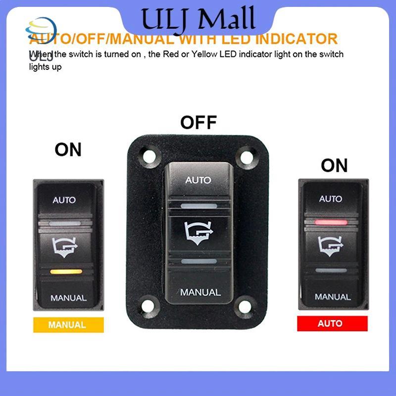 ULJ Máy bơm Bilge 3 chiều Rocker Chống nước 12V 24V 4Pin 20A SPDT Tự động / Tắt / Hướng dẫn sử dụng Bảng bơm Bilge có đèn LED.