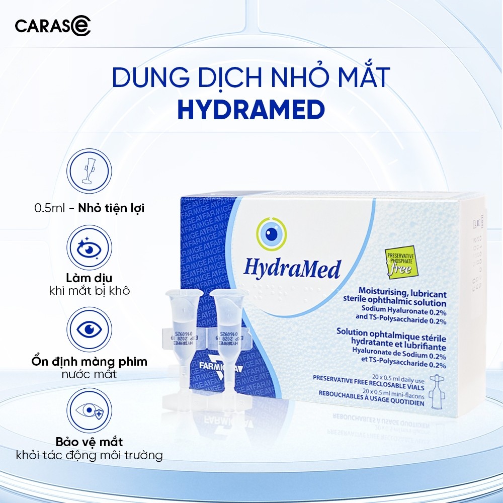 [1 TUÝT] Nước Nhỏ Mắt Carase Giữ Ẩm Lens -  Kính Áp Tròng HydraMed 0,5ml Ver 2
