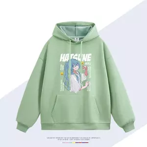 Hatsune Miku Co Áo Hoodie Có Mũ Trùm Đầu Phong Cách Anime Dáng Rộng Hợp Thời Trang