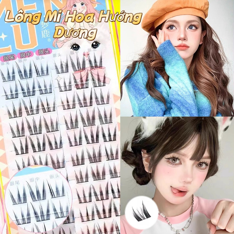 🚚【giao Hàng 24h】Lông mi giả dày tự nhiên 10 hàng Lông mi giả Hộp lớn Keo miễn phí + Nhíp