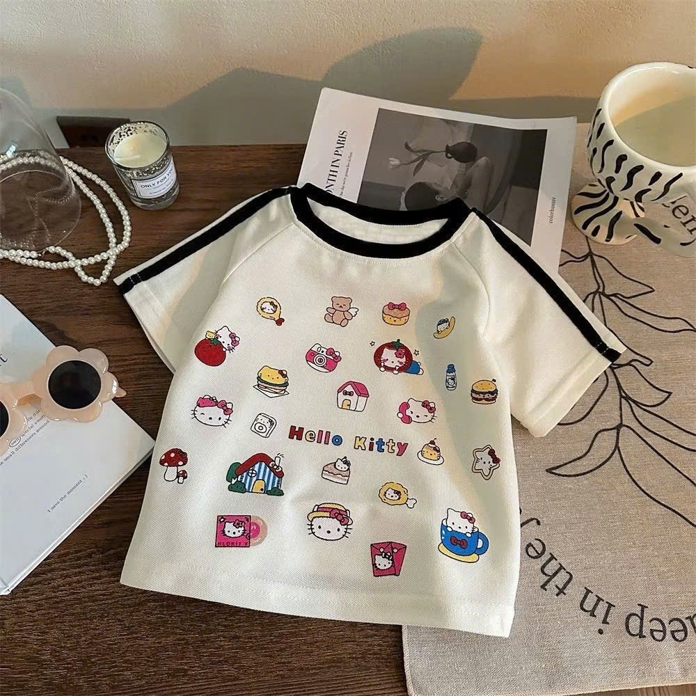 Áo Thun Bé Gái - Bé Trai HỌA TIẾT HOẠT HÌNH QC48 K.Kid Áo Phông Cotton Mát Mềm Mịn Size 8-20kg M99