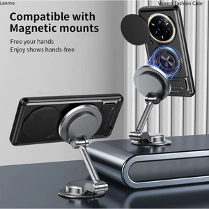 Giáp Trượt Ống Kính Funda Cho OPPO Realme 14 Pro Ốp Lưng Vòng Từ Tính Cho Realme NARZO 80 PRO 5G Ốp Lưng Chân Đế Có Thể Gập Lại Capa