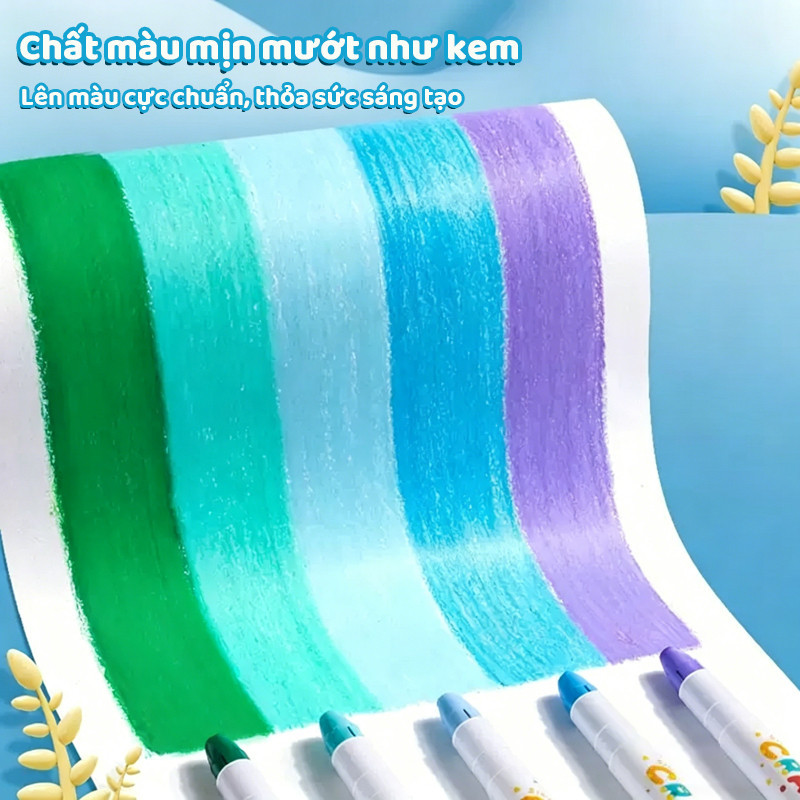 Bút Màu Sáp Dầu Màu Sắc Tươi Sáng 12/24/36 Màu Không Dính Tay Vẽ Mỹ Thuật Học Sinh Sáng Tạo Bộ Sáp Vẽ DIY