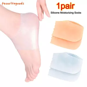 FAVORITEGOODS 1 Cặp Vỏ bảo vệ gót chân bằng silicon, Tấm lót chống nứt Loại bỏ tất dưỡng ẩm bằng silicon da chết, Gel chống khô Dưỡng ẩm Tất chăm sóc da tái sử dụng