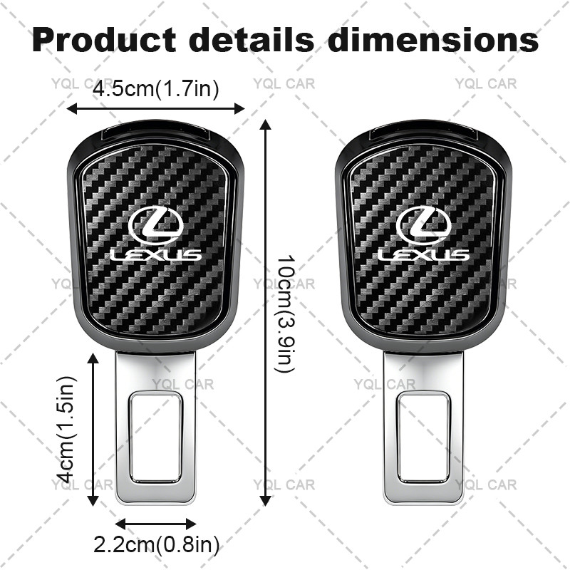1 / 2 Chiếc Sợi Carbon Dây An Toàn Ô Tô Kẹp Mở Rộng Dây An Toàn Xe Ô Tô Nối Dài Cho Xe Lexus RX300 RX450 IS200 IS250 IS300 GS300