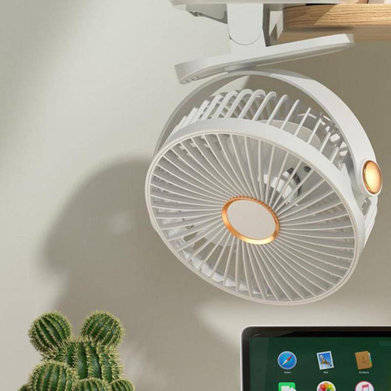 Quạt Bàn Di Động Mini JINHF Xoay 360 Độ USB Sạc Kẹp Để Bàn Quạt Làm Mát Cho Xe Đẩy Bé Văn Phòng Học Tập Du Lịch HOT
