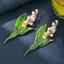 PNPIA- Cổ Điển Men Lily Trâm Pin Cho Nữ Hợp Kim Thiết Kế Thực Vật Khăn Ve Áo Đầm Dự Tiệc Phụ Kiện