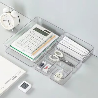 Hộp lưu trữ máy tính để bàn trong suốt đa chức năng / Hộp sắp xếp ngăn dày Acrylic
