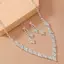 PNPIA- 2 Cái Đơn Giản Hình Học Zircon Nelace Bộ Bông Tai Nữ Cưới Cô Dâu Bộ Trang Sức Phụ Kiện Quà Tặng
