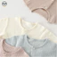 Bộ áo liền quần cotton nguyên chất ngắn tay màu trơn cho bé / Bộ đồ cotton nguyên chất mỏng mùa hè / Quần áo gia đình thoáng khí cho bé