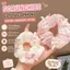 Scrunchies cột tóc caro pastel đính nơ ngọc trai dễ thương mềm nhẹ co giãn tốt cho nữ