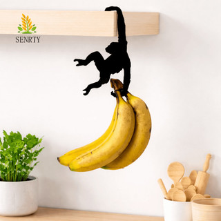 SENRTY Chuối Cân Bằng Móc, Giá Để Đồ Móc Trang Trí Tường Bằng Gỗ, Thiết Thực Không Đục Lỗ Có Thể Tái Sử Dụng Hình Khỉ Dưới Tủ Sắp Xếp Móc Phòng Ngủ
