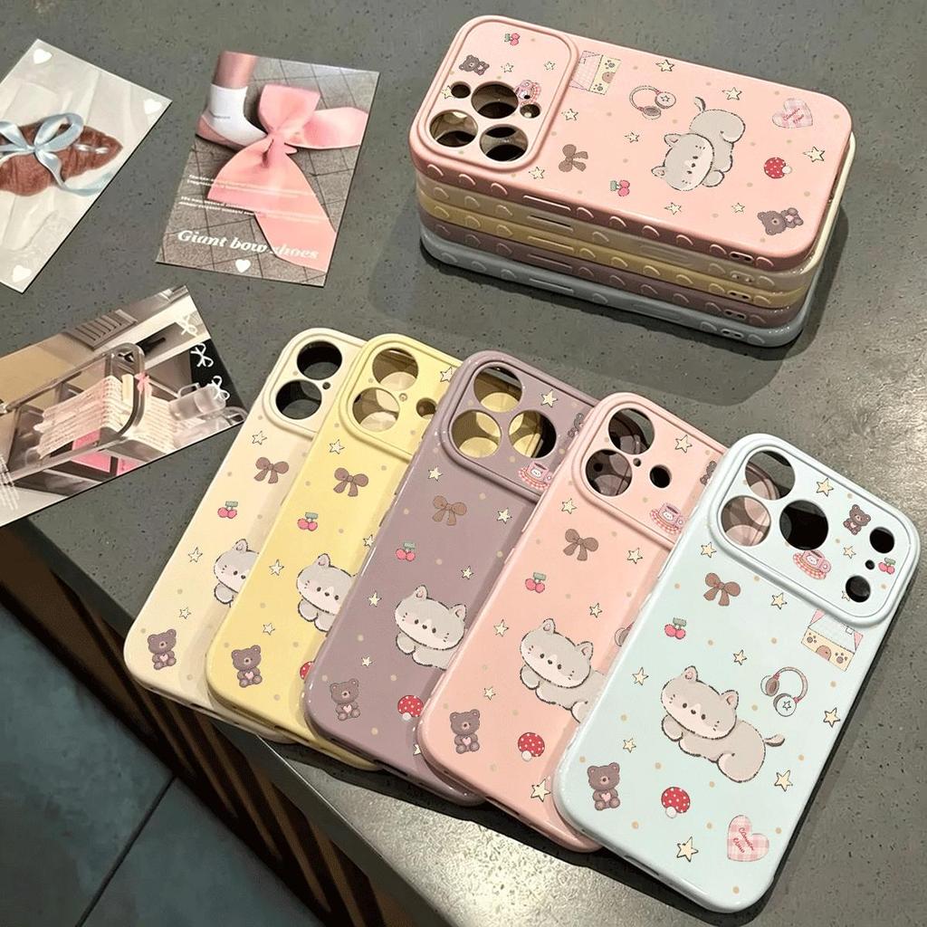 Ốp lưng iPhone 14 Pro họa tiết hồng nâu dịu mắt cao cấp chống trầy lâu dài iPhone17 16 15 1312