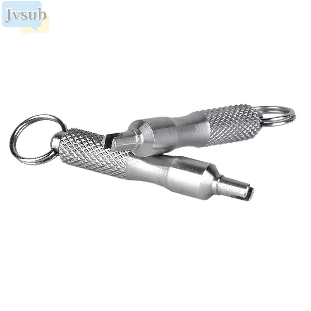 Cờ lê van lốp JVSUB, Tua vít sửa chữa lốp bằng thép không gỉ chống gỉ, Chất lượng cao với vòng chìa khóa Công cụ loại bỏ lõi van lốp đa năng cho ô tô, xe máy