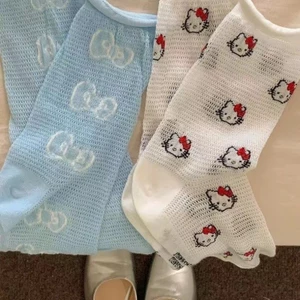 Tất lưới Kawaii Hello Kitty & Bow, Tất mùa hè thoáng khí cho bé gái