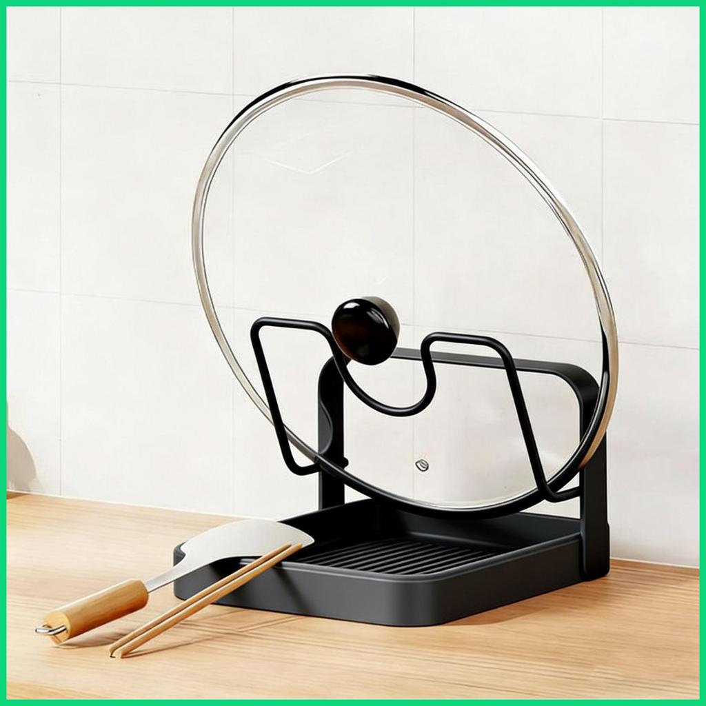 Nắp Nồi Tổ Chức Chống Trơn Trượt Nhà Bếp Bảo Quản Giá Đỡ Nồi Có Khay Thoát Nước Để Cắt Tấm jiwvn