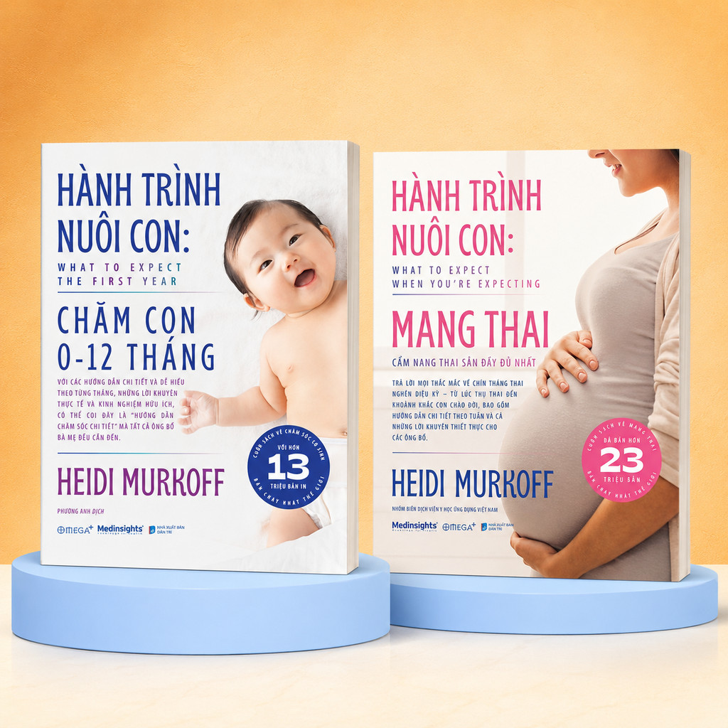 Sách - Lẻ/Combo Hành Trình Nuôi Con: Mang Thai + Chăm Con 0-12 Tháng - Heidi Murkoff (Omega Plus)