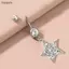 Bigapple Zircon Trái Tim Mặt Trăng Tòn Ten Bụng Nút Nhẫn Thép Không Gỉ Rốn Xuyên Trang Sức RDG