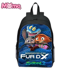 Ba lô đi học sinh bỏ túi phía trước in hoạt hình Zootopia 16 inch dung tích lớn và giảm tải