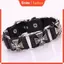 KIN Nam Punk Có Thể Điều Chỉnh Dây Da Vòng Tay Kim Loại Cho Vòng Đeo Chéo Lắc Tay Wristba