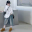 Áo thun nữ màu trắng mùa hè phiên bản Hàn Quốc dành cho trẻ em In hình hoạt hình Loose Top