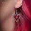 PNPIA- Goth Trang Sức Gai Trái Tim Chữ Thập Bông Tai Nhỏ Giọt Dầu Hoa Hồng Bông Tai Cho Nữ Punk Quyến Rũ Phụ Kiện