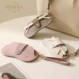 PNPIA- Túi đựng kính da PU họa tiết vải lanh mềm Hộp đựng kính râm cổ điển Hộp đựng khung cận thị di động Hộp đựng kính mắt đơn giản Bảo quản kính mắt