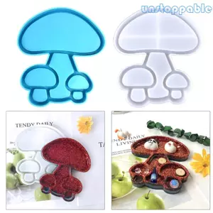 Unstop * Dễ Thương Hình Nấm Khay Bảo Quản Khuôn Có Cạnh Trang Sức Giá Đỡ Khuôn Đĩa Hộp Đựng Đĩa Nhựa Đúc Khuôn