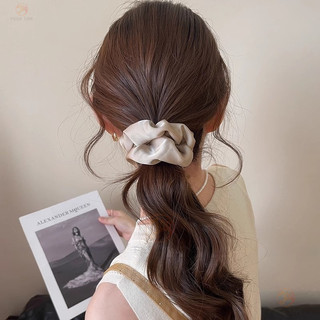 Dây buộc tóc satin scrunchy phong cách Hàn Quốc, đơn giản bóng, độ đàn hồi tốt và bền