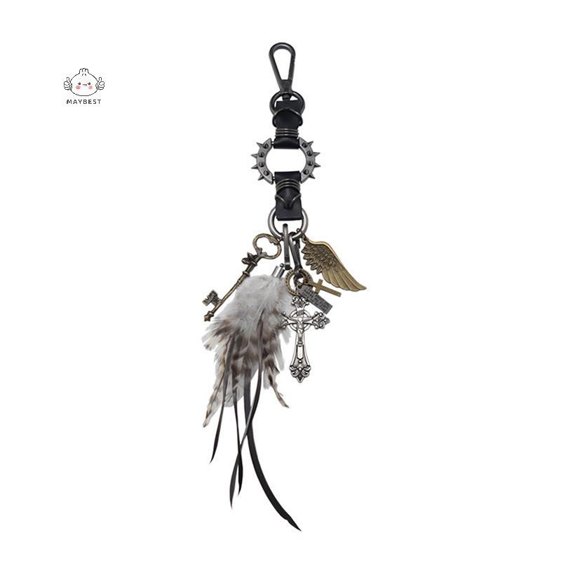 Maybest Gothic Wing Cross Móc Khóa Túi Quyến Rũ Móc Khóa Sang Trọng Cho Túi Quần Túi Mặt Dây Chuyền Móc Khóa Túi Phụ Kiện Quyến Rũ {VN}