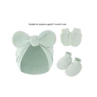 DE Găng Tay Mềm Găng Tay Mũ Mầm Non Tập Đi Găng Tay Trầy Xước Tất Mũ Găng Tay Cotton Giày Cho 0-2 Tháng
