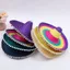 THEGIRL8B Mũ Rơm Mexico, Giai Đoạn Biến Dạng Mũ Rơm Tự Nhiên Mexico Đảng, Mùa Hè Vành Rộng Nhiều Màu Sắc Mũ Chống Nắng Carnival Sombrero Trang Trí Tiệc